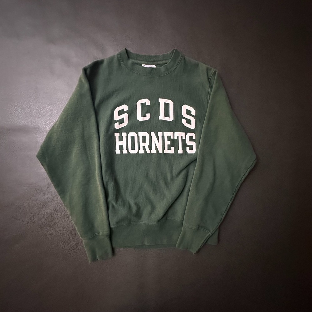 Vtg Champion Reverse Weave Sweatshirt Mens Small Green SCDS Savannah Retro Y2k